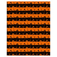 Dark Pumpkin Orange And Black Halloween Nightmare Stripes  Drawstring Bag (small) by PodArtist