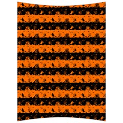 Dark Pumpkin Orange And Black Halloween Nightmare Stripes  Back Support Cushion by PodArtist