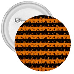 Pale Pumpkin Orange And Black Halloween Nightmare Stripes  3  Buttons by PodArtist