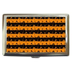 Pale Pumpkin Orange And Black Halloween Nightmare Stripes  Cigarette Money Case by PodArtist