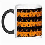 Pale Pumpkin Orange and Black Halloween Nightmare Stripes  Morph Mugs Left