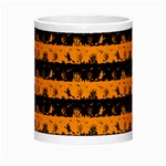 Pale Pumpkin Orange and Black Halloween Nightmare Stripes  Morph Mugs Center