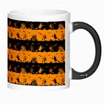 Pale Pumpkin Orange and Black Halloween Nightmare Stripes  Morph Mugs Right