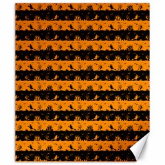 Pale Pumpkin Orange And Black Halloween Nightmare Stripes  Canvas 20  X 24  by PodArtist