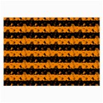 Pale Pumpkin Orange and Black Halloween Nightmare Stripes  Large Glasses Cloth Front