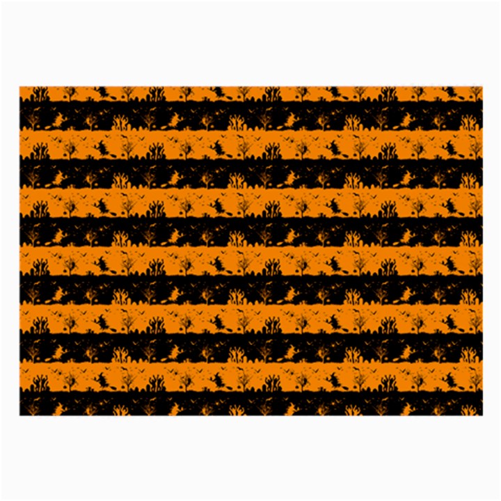 Pale Pumpkin Orange and Black Halloween Nightmare Stripes  Large Glasses Cloth