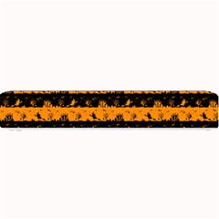 Pale Pumpkin Orange And Black Halloween Nightmare Stripes  Small Bar Mats by PodArtist