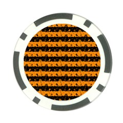 Pale Pumpkin Orange And Black Halloween Nightmare Stripes  Poker Chip Card Guard by PodArtist