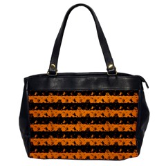 Pale Pumpkin Orange And Black Halloween Nightmare Stripes  Oversize Office Handbag by PodArtist