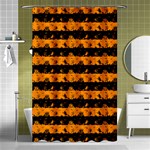 Pale Pumpkin Orange and Black Halloween Nightmare Stripes  Shower Curtain 48  x 72  (Small)  Curtain(48  X 72 ) - 42.18 x64.8  Curtain(48  X 72 )