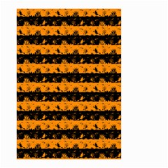 Pale Pumpkin Orange And Black Halloween Nightmare Stripes  Small Garden Flag (two Sides) by PodArtist