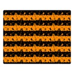 Pale Pumpkin Orange and Black Halloween Nightmare Stripes  Double Sided Flano Blanket (Large)  80 x60  Blanket Front