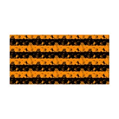 Pale Pumpkin Orange And Black Halloween Nightmare Stripes  Yoga Headband by PodArtist