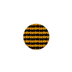 Pale Pumpkin Orange And Black Halloween Nightmare Stripes  1  Mini Buttons by PodArtist