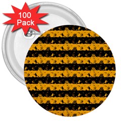 Pale Pumpkin Orange And Black Halloween Nightmare Stripes  3  Buttons (100 Pack)  by PodArtist