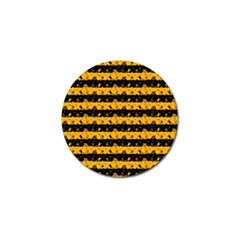 Pale Pumpkin Orange And Black Halloween Nightmare Stripes  Golf Ball Marker (4 Pack) by PodArtist