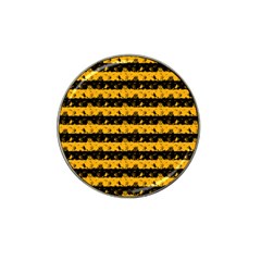 Pale Pumpkin Orange And Black Halloween Nightmare Stripes  Hat Clip Ball Marker (4 Pack) by PodArtist