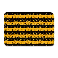 Pale Pumpkin Orange And Black Halloween Nightmare Stripes  Plate Mats by PodArtist