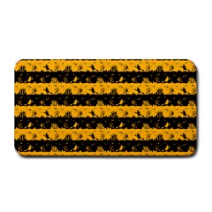 Pale Pumpkin Orange And Black Halloween Nightmare Stripes  Medium Bar Mats by PodArtist