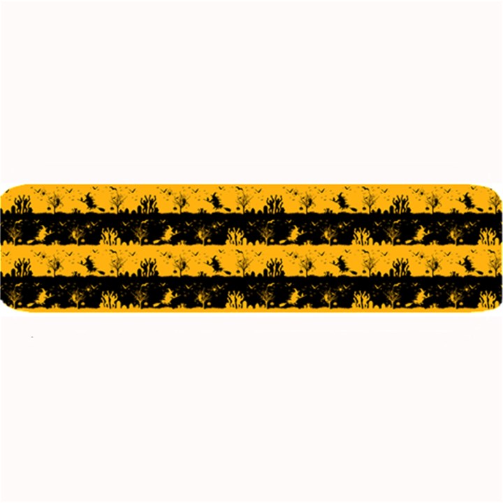 Pale Pumpkin Orange and Black Halloween Nightmare Stripes  Large Bar Mats