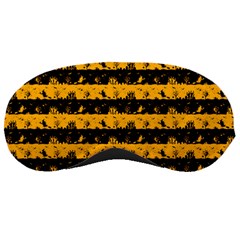 Pale Pumpkin Orange And Black Halloween Nightmare Stripes  Sleeping Masks by PodArtist