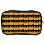 Pale Pumpkin Orange and Black Halloween Nightmare Stripes  Toiletries Bag (One Side) Front