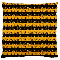 Pale Pumpkin Orange And Black Halloween Nightmare Stripes  Standard Flano Cushion Case (two Sides) by PodArtist