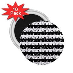 Black And White Halloween Nightmare Stripes 2 25  Magnets (10 Pack)  by PodArtist