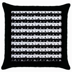 Black And White Halloween Nightmare Stripes Throw Pillow Case (black) by PodArtist