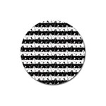 Black and White Halloween Nightmare Stripes Magnet 3  (Round) Front