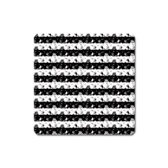 Black And White Halloween Nightmare Stripes Square Magnet