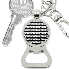 Black And White Halloween Nightmare Stripes Bottle Opener Key Chains by PodArtist