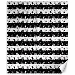 Black And White Halloween Nightmare Stripes Canvas 8  X 10  by PodArtist