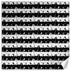 Black And White Halloween Nightmare Stripes Canvas 12  X 12  by PodArtist