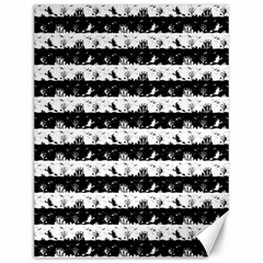 Black And White Halloween Nightmare Stripes Canvas 12  X 16  by PodArtist