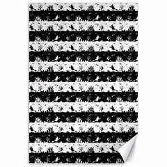 Black And White Halloween Nightmare Stripes Canvas 20  X 30 