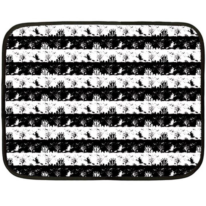 Black and White Halloween Nightmare Stripes Fleece Blanket (Mini)