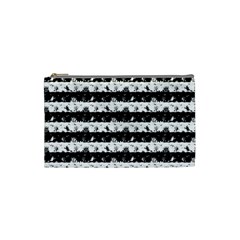 Black And White Halloween Nightmare Stripes Cosmetic Bag (small) by PodArtist