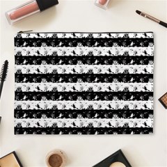 Black And White Halloween Nightmare Stripes Cosmetic Bag (xl) by PodArtist