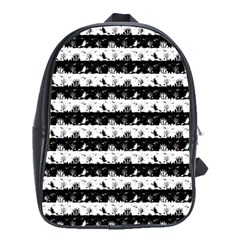 Black And White Halloween Nightmare Stripes School Bag (large) by PodArtist