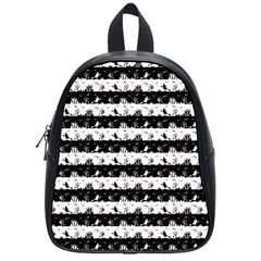 Black And White Halloween Nightmare Stripes School Bag (small) by PodArtist