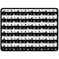 Black And White Halloween Nightmare Stripes Fleece Blanket (large)  by PodArtist