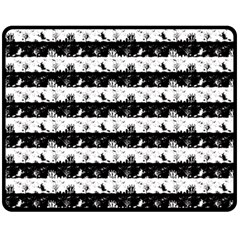 Black And White Halloween Nightmare Stripes Fleece Blanket (medium)  by PodArtist