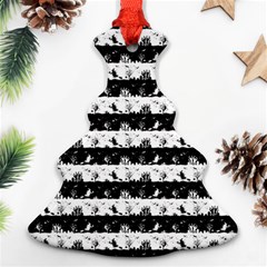 Black And White Halloween Nightmare Stripes Ornament (christmas Tree)  by PodArtist