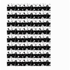 Black And White Halloween Nightmare Stripes Small Garden Flag (two Sides) by PodArtist