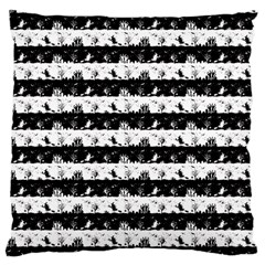 Black And White Halloween Nightmare Stripes Large Cushion Case (one Side) by PodArtist