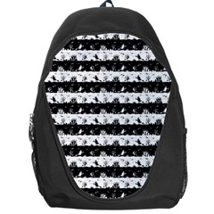 Black And White Halloween Nightmare Stripes Backpack Bag by PodArtist