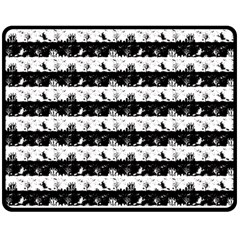 Black And White Halloween Nightmare Stripes Double Sided Fleece Blanket (medium)  by PodArtist