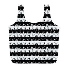 Black And White Halloween Nightmare Stripes Full Print Recycle Bag (l) by PodArtist