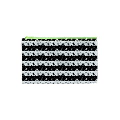 Black And White Halloween Nightmare Stripes Cosmetic Bag (xs) by PodArtist